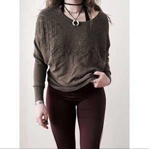 Pins & Needles Crochet Open Knit Pullover Sweater